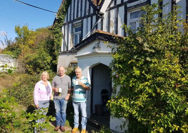 Cllr Gill Mattock, CEO of the project Charlie Turner and Cllr David Tutt outside the Priory SUS-181110-160503001