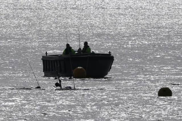 The boat wreck near the entrance of Littlehampton Harbour