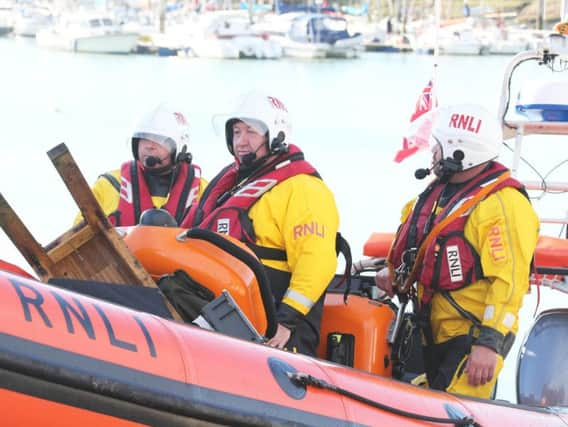 The RNLI during the rescue operation