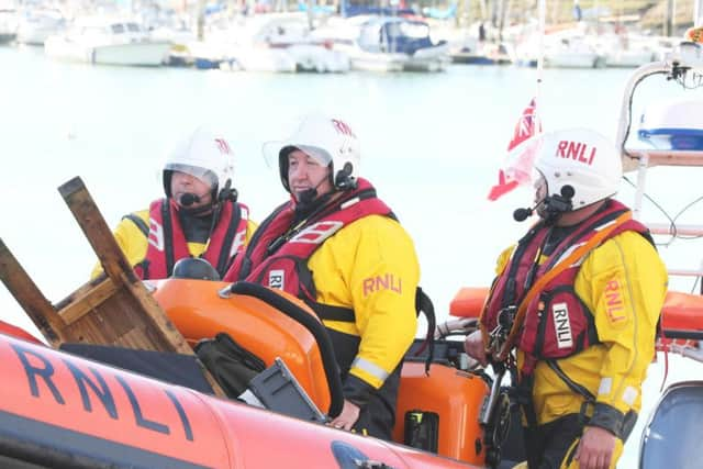 The RNLI during the rescue operation