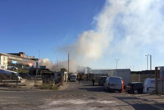 Firefighters at the scene. Photo by @shorehamport