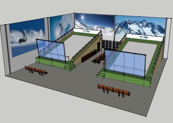 An impression of the proposed new ski and snowboarding centre in Small Dole submitted to Horsham Distric Council's planners