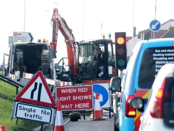 Gas works in Brighton Road. Picture: Eddie Mitchell