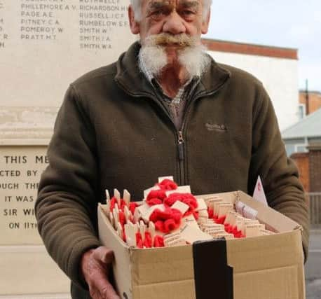 Councillor Tom Wye with some of the crosses SUS-180111-104051001