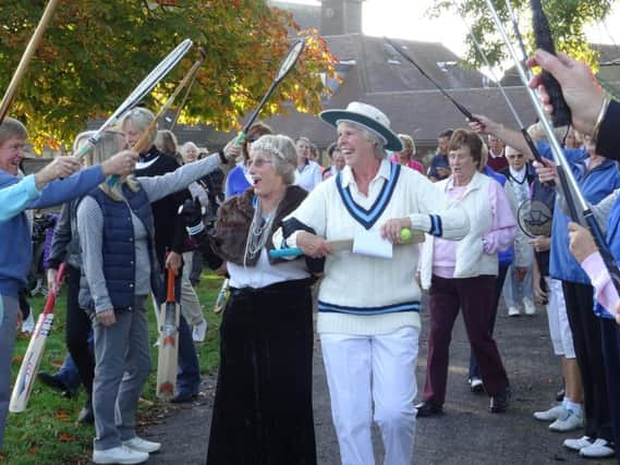 Louise Colvin gets a sporting welcome as the new Bognor ladies' captain