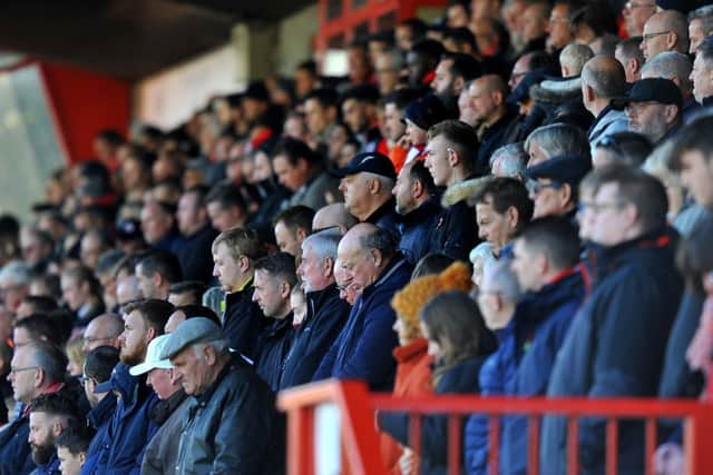 Crawley Town FC v MK Dons. A minute silence before the game. Pic Steve Robards SR1829141 SUS-180311-155339001