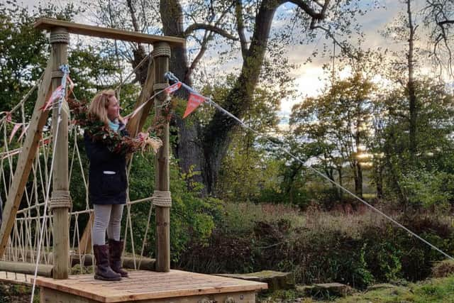 The opening of the rope bridge