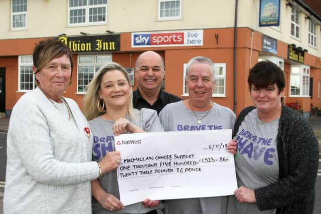 From left, Claire Cuckney, charity day organiser Janet Cuckney, Andy Keen, Mandy Young and Ann Laneham. Photo by Derek Martin DM18110555a