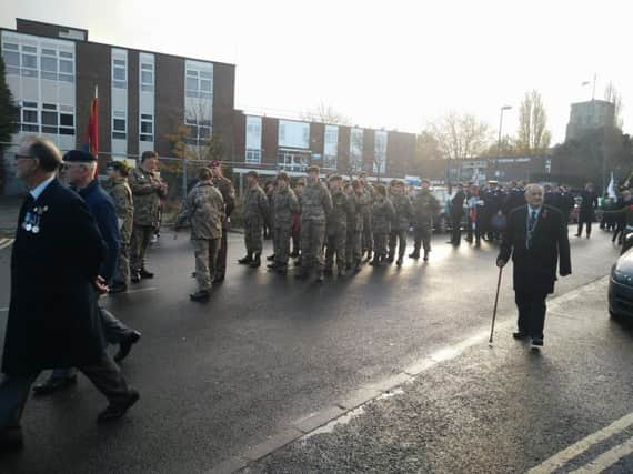 Remembrance parade in Shoreham. Photo: Sam Brooke