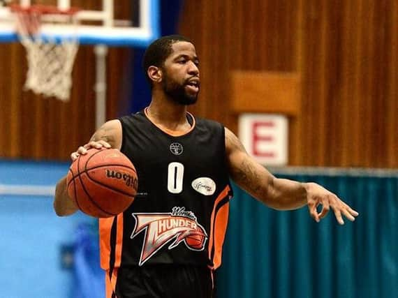 Jorge Ebanks in action against Essex Leopards. Photo: Graham Hodges