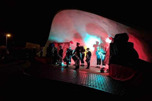 The Littlehampton Sea Cadets performing on the Stage by the Sea at the beacon lighting