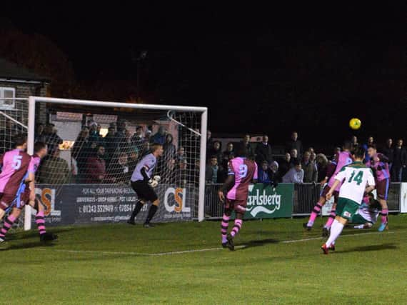 Bognor put pressure on Corinthian Casuals in the second half / Picture by Darren Crisp