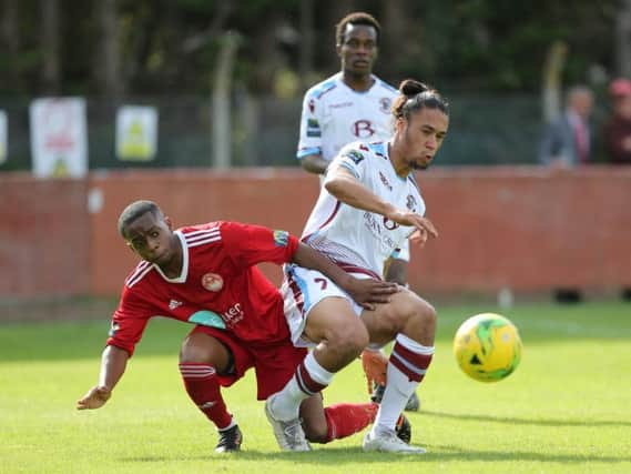 Dayshonne Golding in action for Hastings United. Picture by Scott White