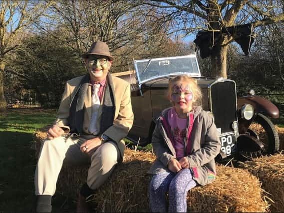 Mr Toad showed off his vintage car to guests at The World's End secret den cinema