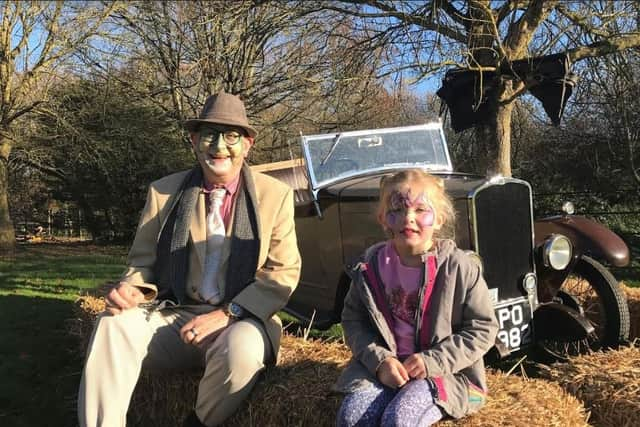 Mr Toad showed off his vintage car to guests at The World's End secret den cinema