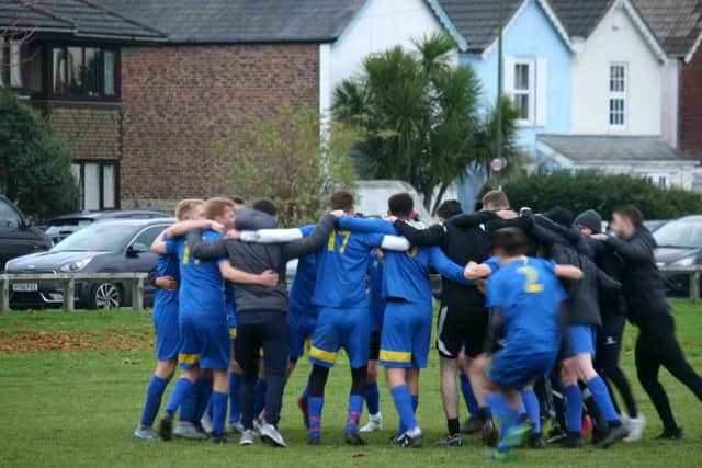 Celebrations from the Chi Uni football sixths / Picture by Jordan Colborne