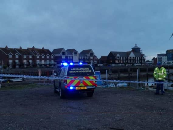 Ordnance teams on scene by the River Arun in Littlehampton