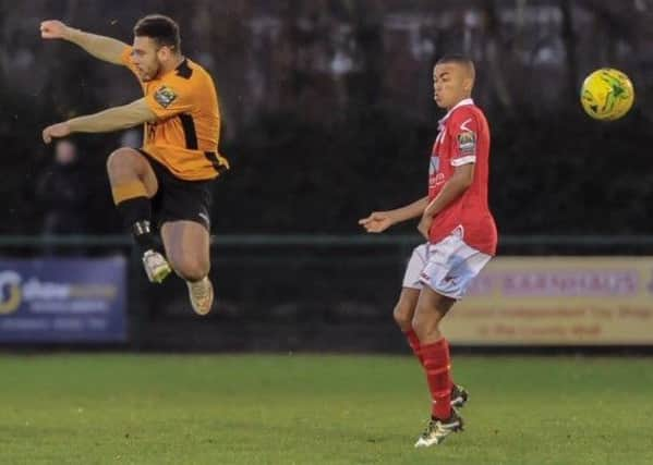 Three Bridges' player Connor French in action against Ramsgate.
Picture by Dave Burt www.daveburtphotography.co.uk SUS-181012-232803002