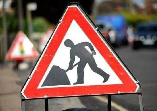 Roadworks sign