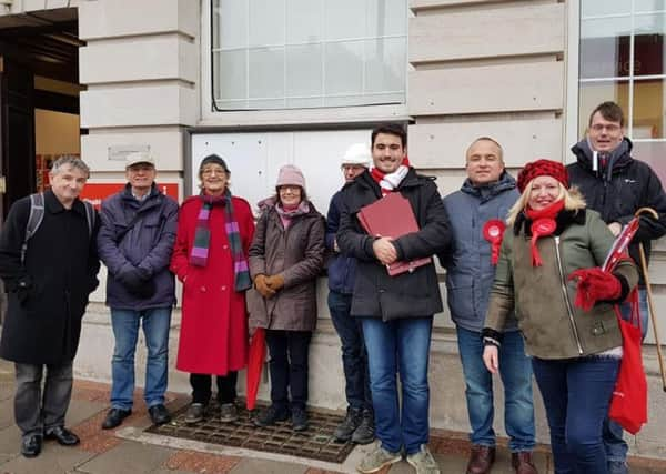 Labour campaigners fight against the closure of Worthing's Post Office. Photo by Phil Duffy