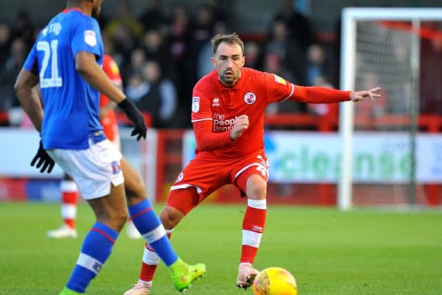 Josh Payne in action against Carlisle.
Picture by Steve Robards