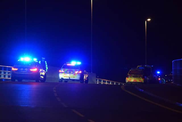 Emergency services on scene in Cross Levels Way, Eastbourne, last night