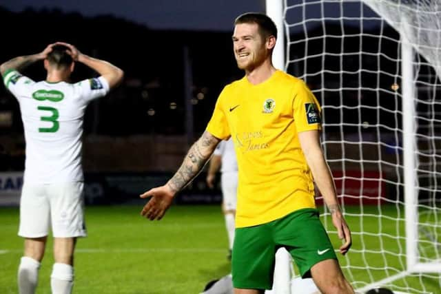 Horsham v Guernsey - Rob O'Toole celebrates. Picture by John Lines