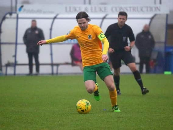 Will Hoare in action against Whitstable Town. Picture by John Lines