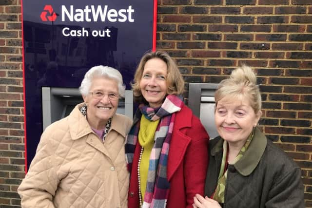 The unveiling was attended by great granddaughter Gwynneth Busfield, his great great granddaughter Susan Parsons and his great great grandson Keith Busfield. Picture: Haywards Heath Town Council