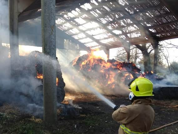 Fire crews tackle the blaze. Picture by West Sussex fire and Rescue Service