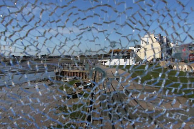 Broken panels on the Adur Ferry Bridge