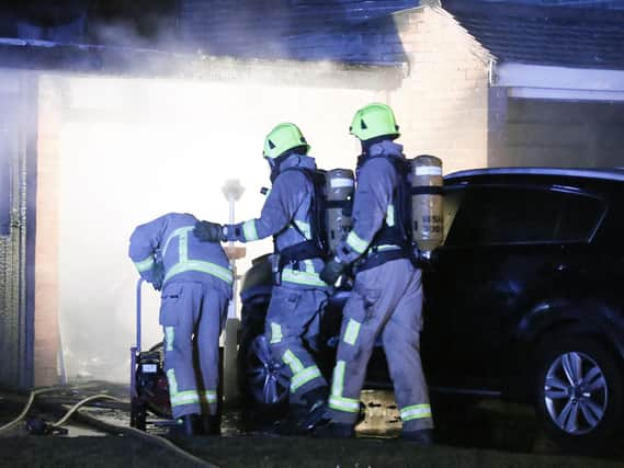 Garage fire. Silverdale Drive, Sompting