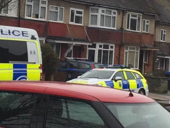 Police cars in King Edward Avenue