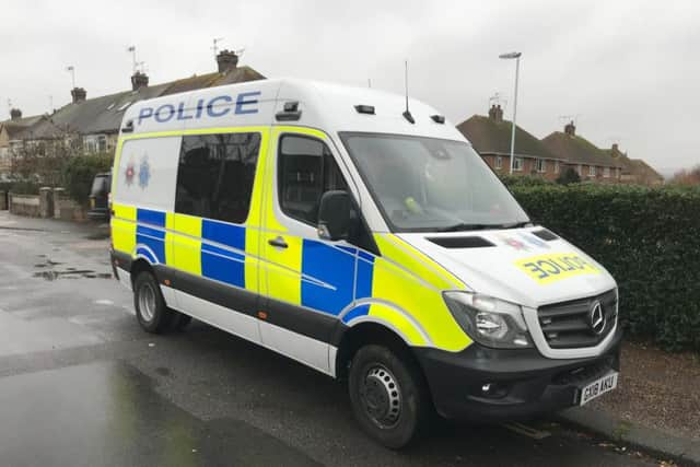 Police cars in King Edward Avenue