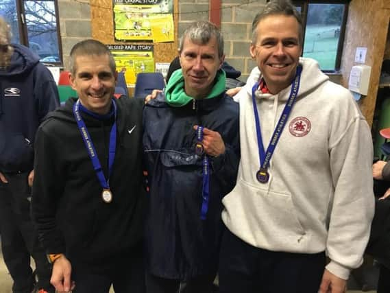 Over 50s Bronze medal team: Left to right): Julian Boyer, Paul Cousins and Barry Tullett.