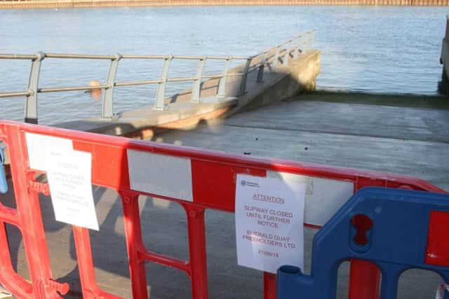 The Emerald Quay slipway