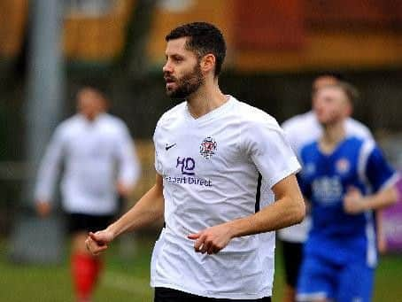 Guy Harding scored Horsham YMCA's second but also conceded a penalty.