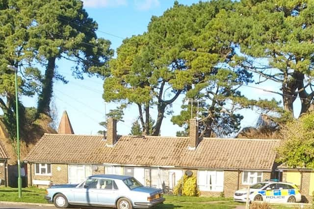 Police at the scene in Lawrence Avenue, Rustington