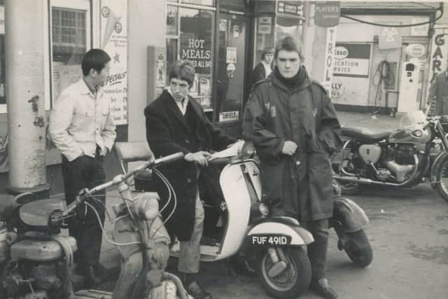 Outside the Clifton Cafe on February 4, 1967, from left, Tom Lee, Brian 'Bunny' Silcock and Ian Turner