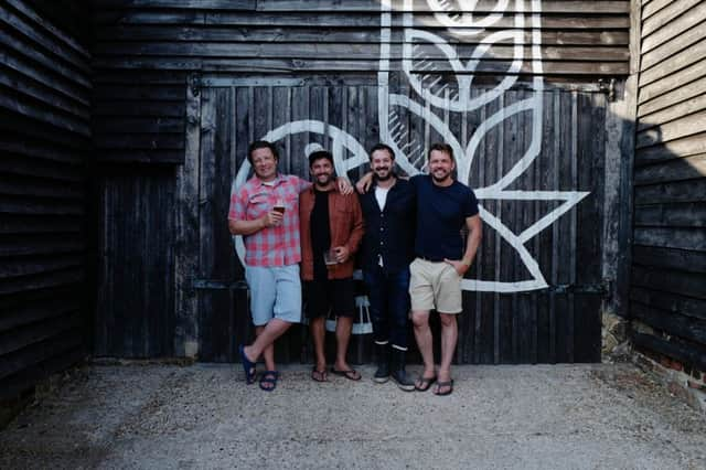 (l-r) Jamie Oliver, Chris Drummond, Sam Robinson and Jimmy Doherty