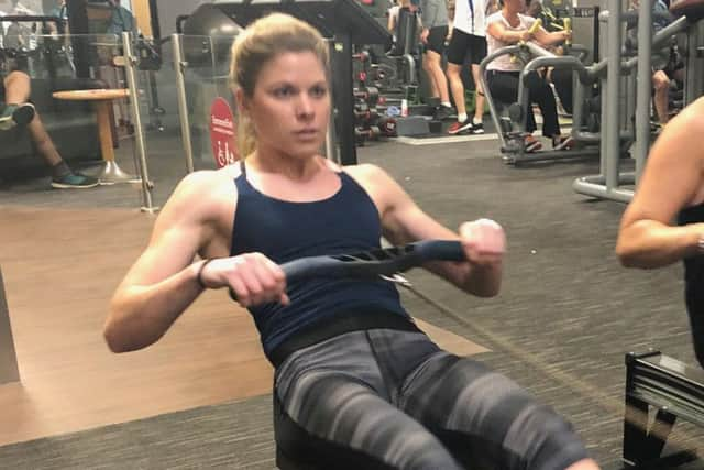 Athelete Rachel Dekker training for the triathlon