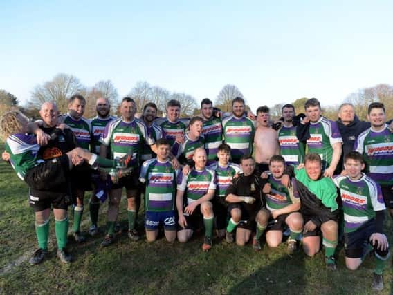 Bognor thirds celebrate their West Sussex Vase triumph / Picture by Kate Shemilt