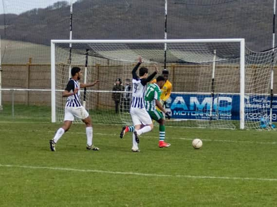 Sam Ndlovu on his way to goal for Chi's equaliser / Picture by Daniel Harker