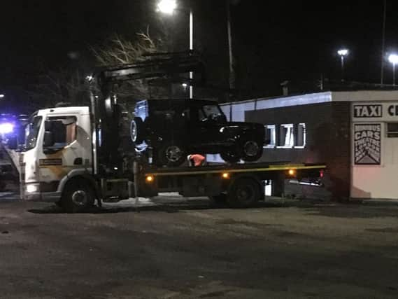 A removal truck pictured at Chichester Railway Station clearing the north car park to allow for resurfacing works to start