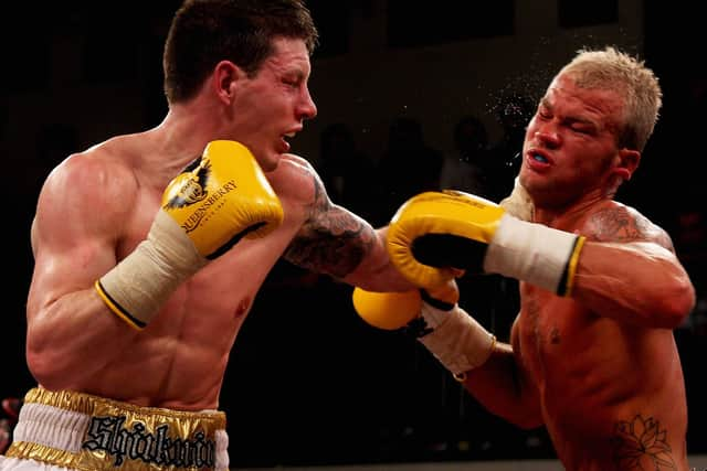 LONDON, ENGLAND - OCTOBER 21: Robin Deakin in action against Liam Shinkwin in 2011 (Photo by Dean Mouhtaropoulos/Getty Images)