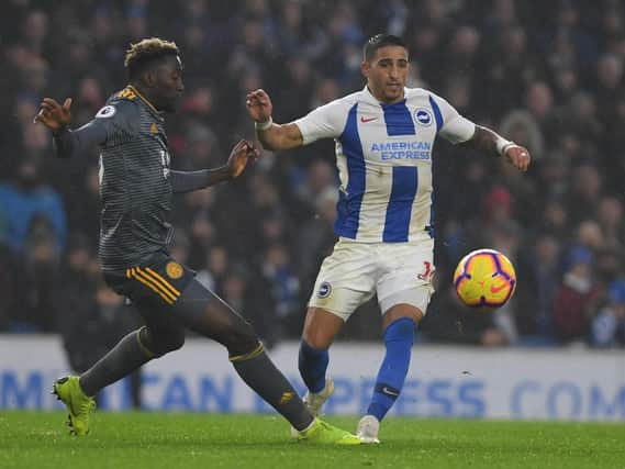 Action from the 1-1 draw between Brighton and Leicester earlier this season. Picture by PW Sporting Photography