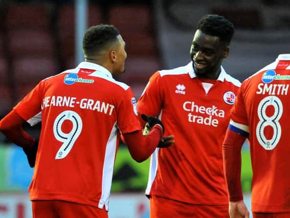 Enzio Boldewijn celebrates a goal against Grimsby