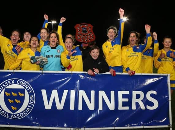 Hassocks Ladies celebrate victory