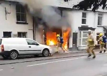 Hurst Green fire. Picture from Jamie Smith's video
