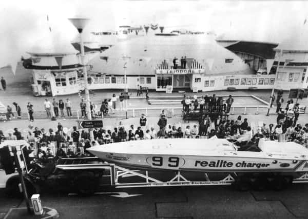 Copy of photo taken at Hastings carnival 1970. The photo shows Hastings Pier in the background.

Photo copy was taken through glass, so not fantastic quality. ENGSNL00120101214075635